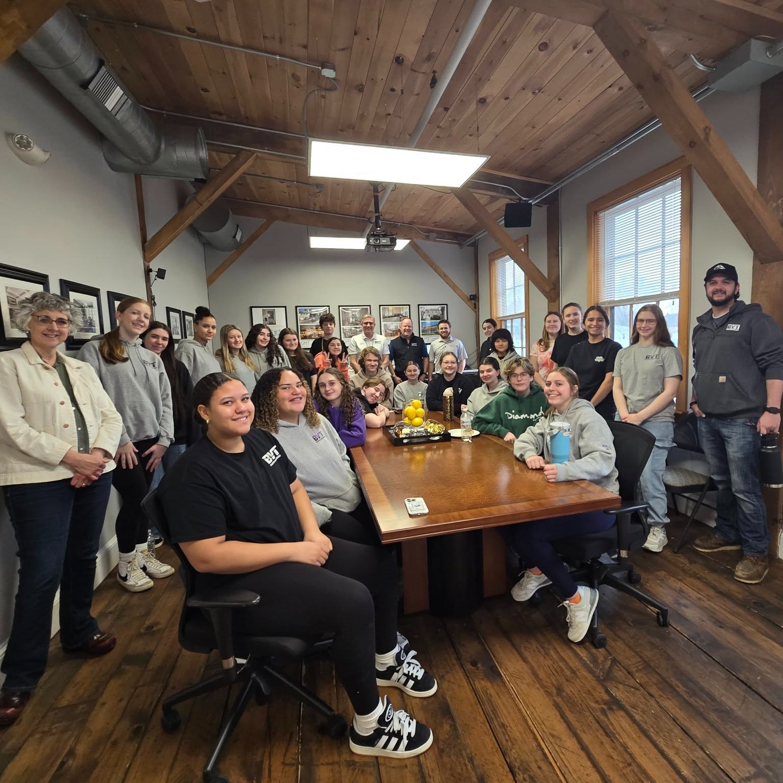 Blackstone Valley Regional Vocational School students visiting the GMT office